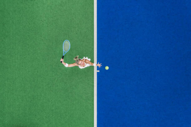 Poster Drone shot looking down on a