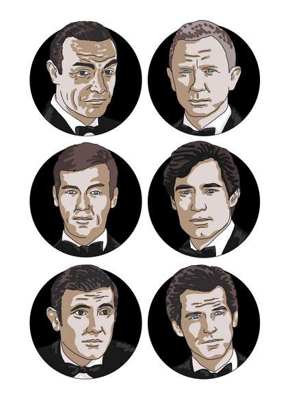 Poster James Bond actors