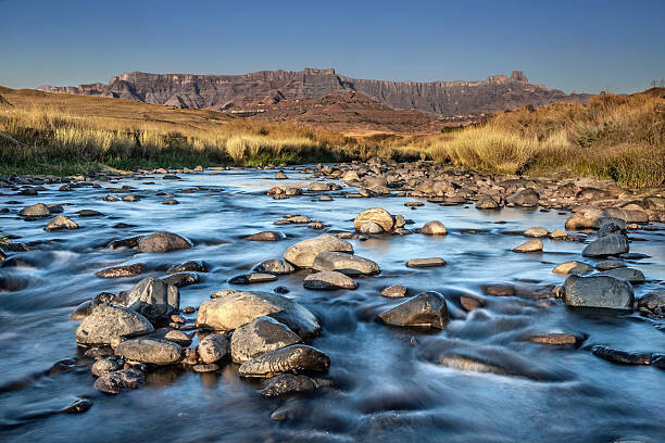 Poster River in front of the Drakensburg
