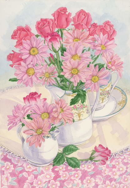 Poster Roses and Chrysanthemums, 1996