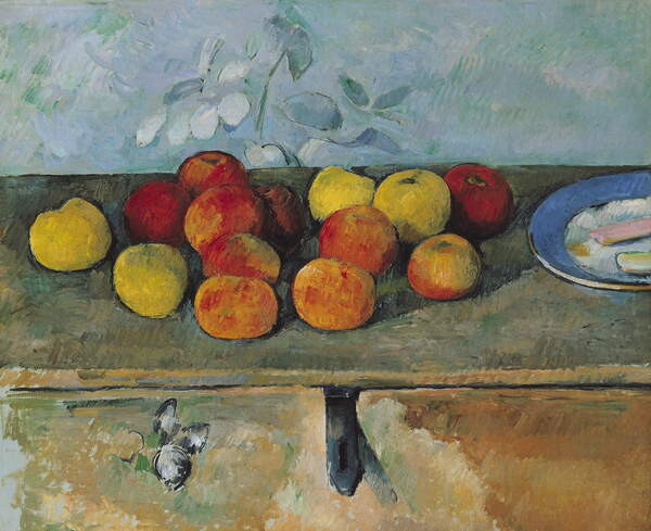 Poster Still life of apples and biscuits, 1880-82