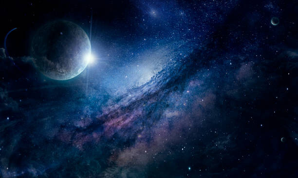 Μπλουζάκι planet and nebula in space,