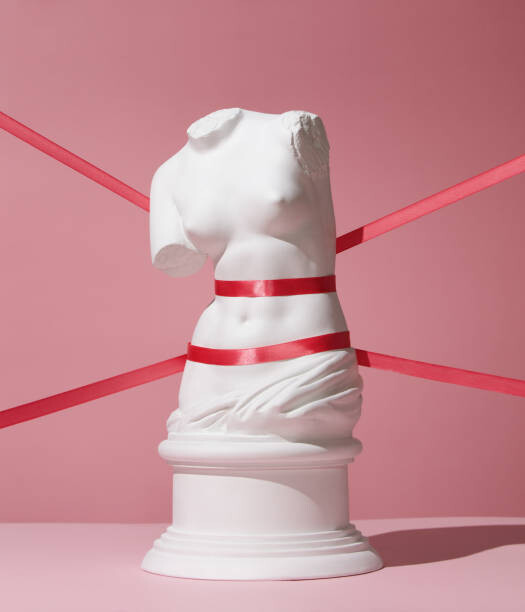 Sticker Plaster torso of Venus tied with ribbons
