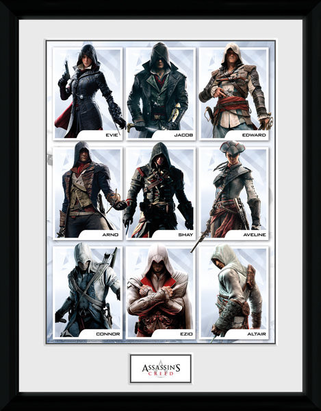 Framed poster Assassins Creed - Compilation Characters