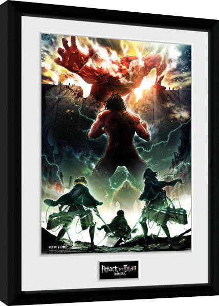 Framed poster Attack On Titan Season 2 - Key Art