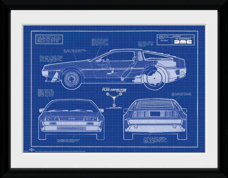 Framed poster Back To The Future - Blueprint