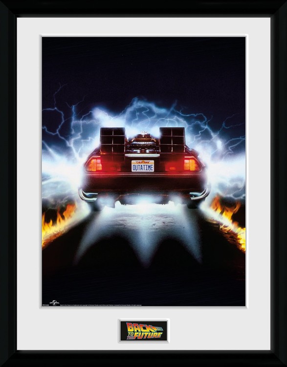 Framed poster Back To The Future - Delorean