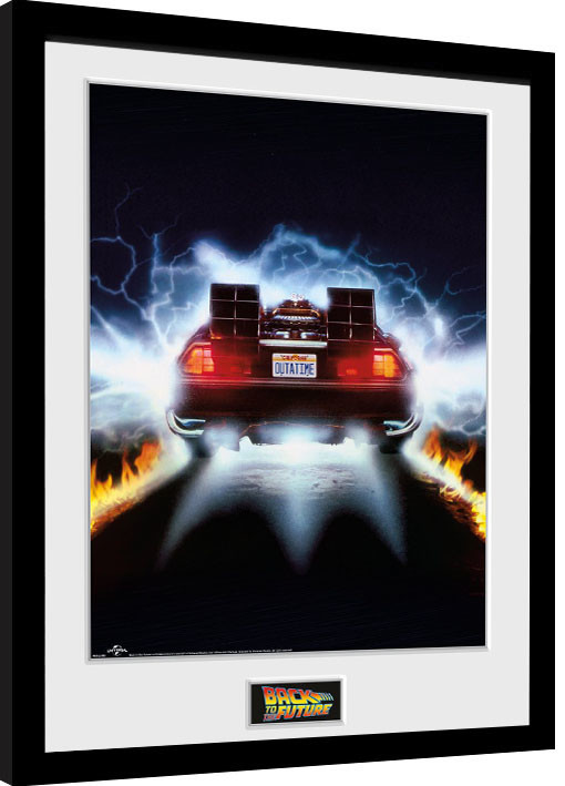 Framed poster Back To The Future - Delorean