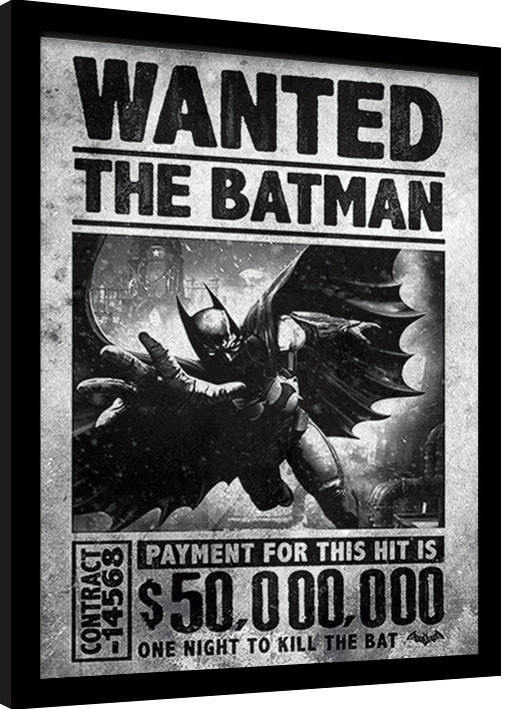 Framed poster Batman: Arkham Origins - Wanted