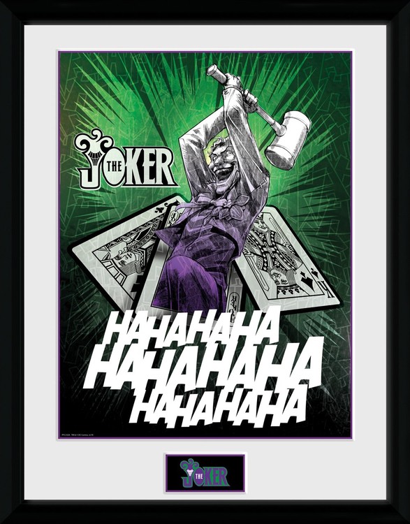 Framed poster DC Comics - Joker Cards