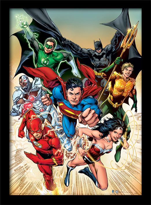 Justice League Comic Book Hereos Batman Superman Canvas Picture Poster Art 