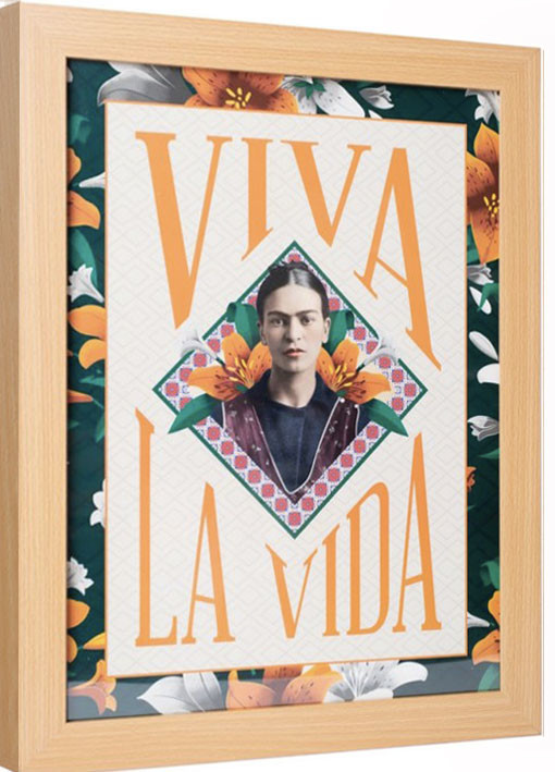 Framed poster Frida Kahlo - Viva La Vida