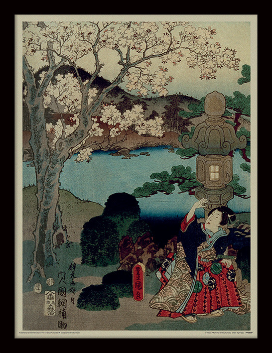 Framed poster Kunisada - History of the Prince Genji, Blossom