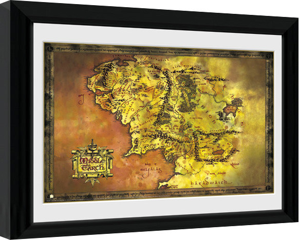Framed poster Lord Of The Rings - Middle Earth