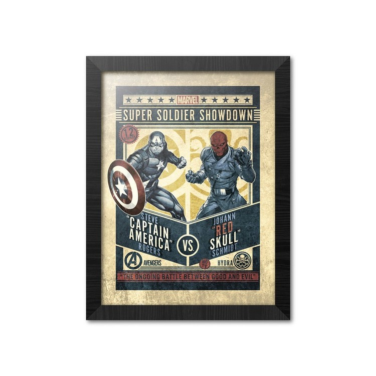 Framed poster Marvel Comics - Captain America vs Red Skull