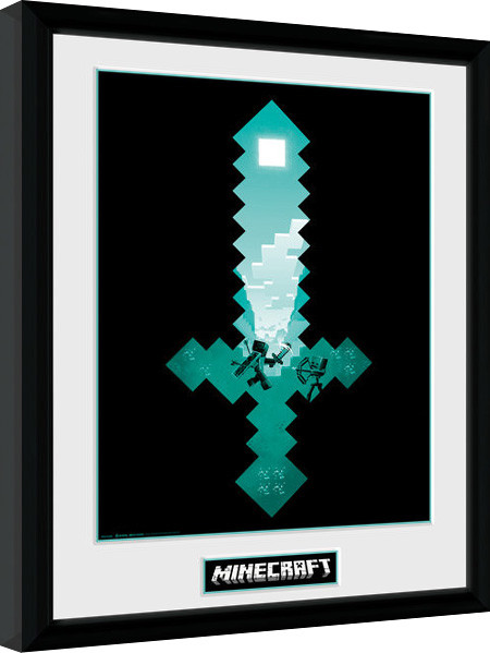 Framed poster Minecraft - Diamond Sword
