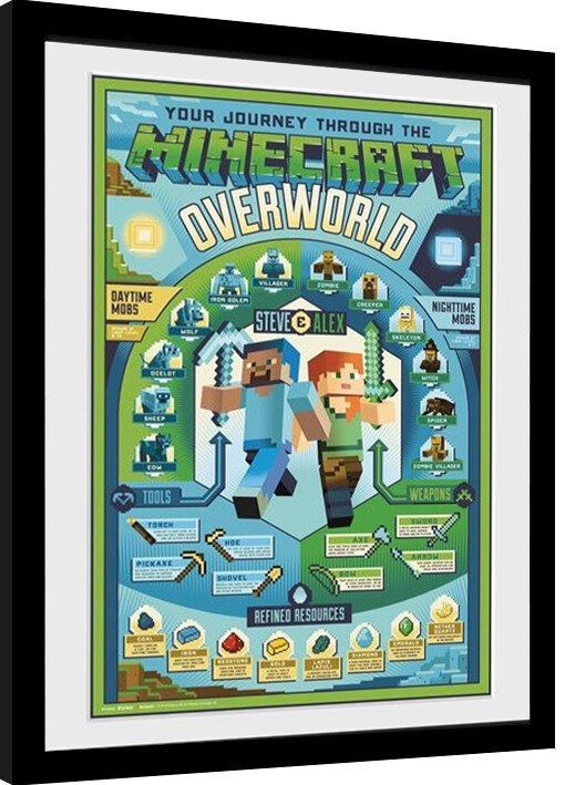 Framed poster Minecraft - Owerworld Biome