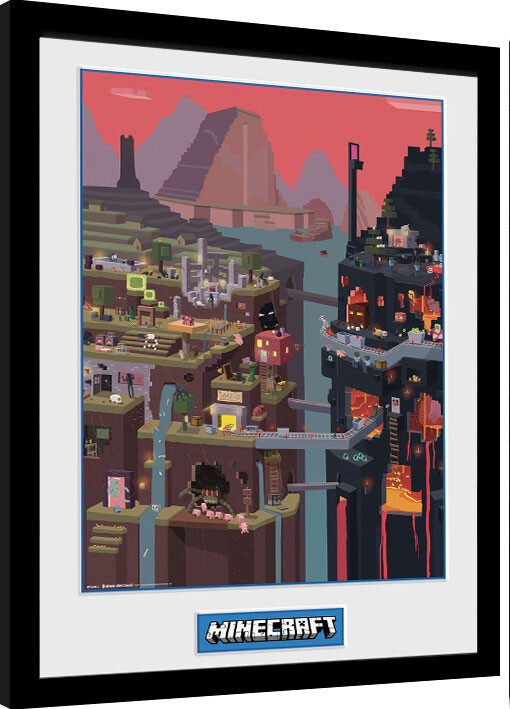 Framed poster Minecraft - World