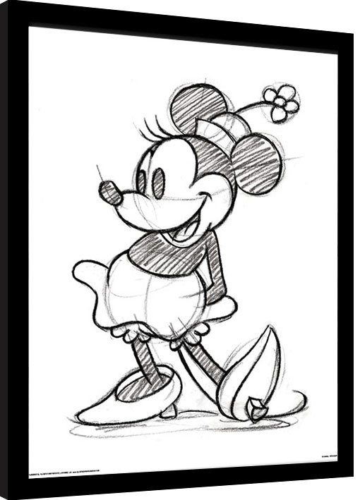 Framed poster Minnie Mouse - Sketched Single