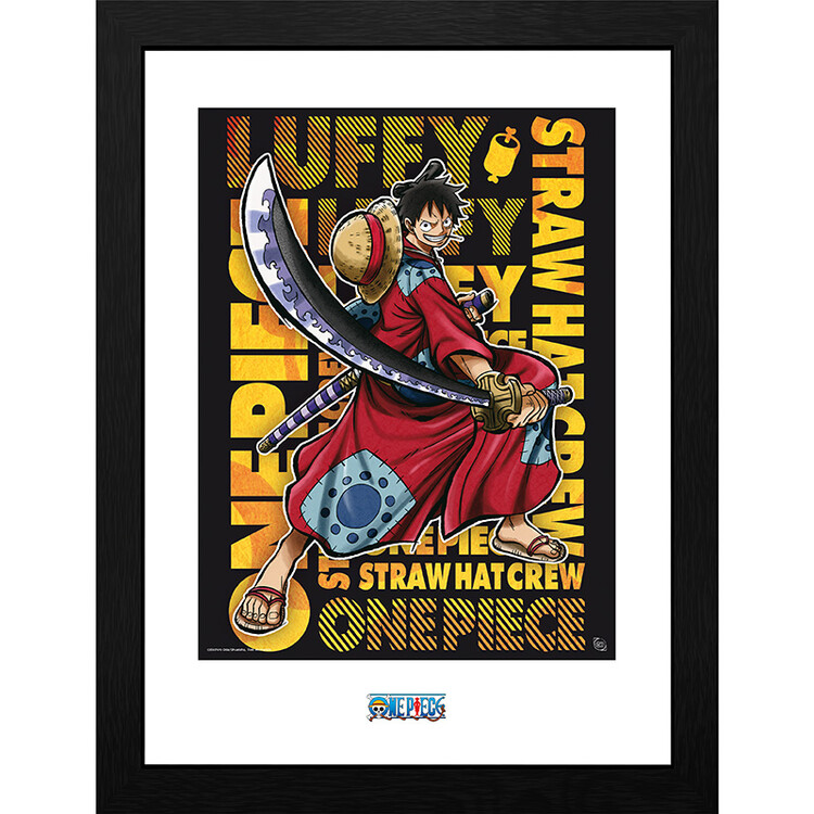 Framed poster One Piece - Luffy in Wano Artwork