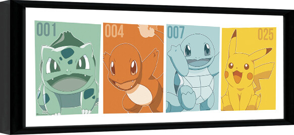 Framed poster Pokemon - Kanto Partners