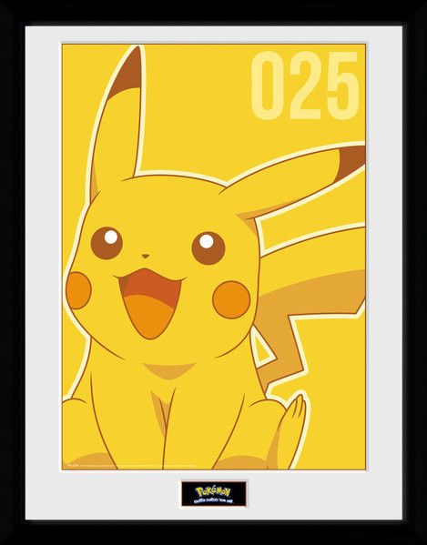 Pokemon - Pikachu Mono Framed poster