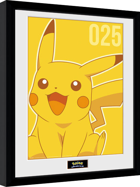 Framed poster Pokemon - Pikachu Mono