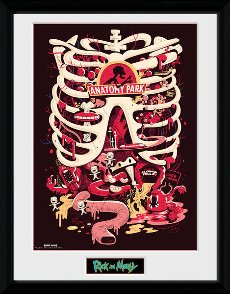 Framed poster Rick and Morty - Anatomy Park