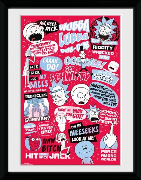 Framed poster Rick and Morty - Quotes
