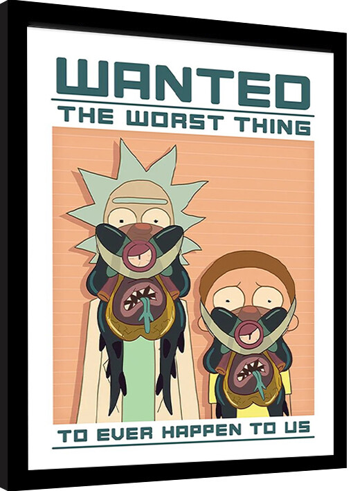 Framed poster Rick and Morty - Wanted