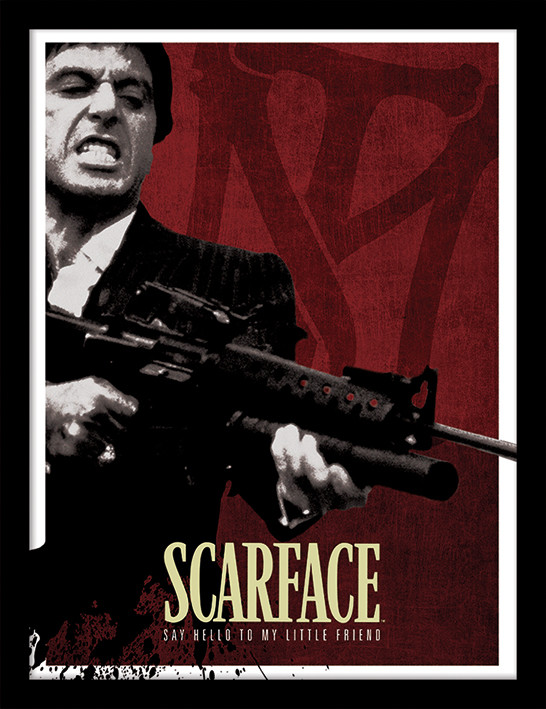 Framed poster Scarface - Blood Red