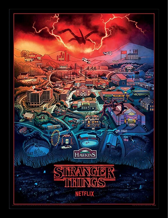 Stranger Things - Hawkins Town Framed poster | at Abposters.com
