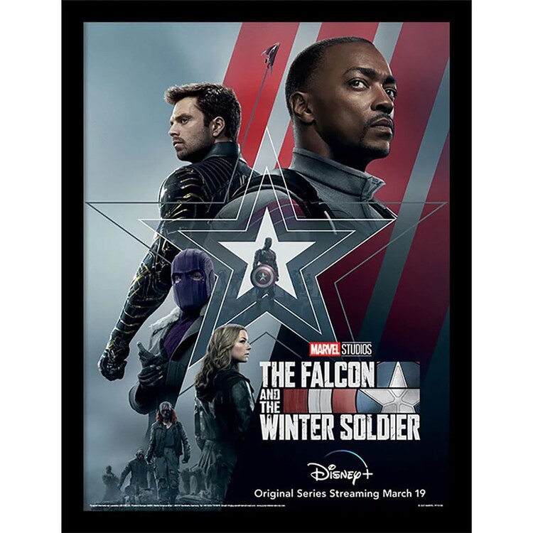 Framed poster The Falcon and the Winter Soldier - Stars and Stripes