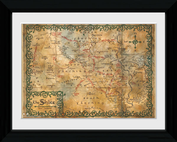 Framed poster The Hobbit - Map
