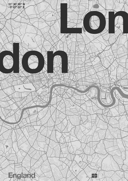 Slika na platnu London Minimal Map