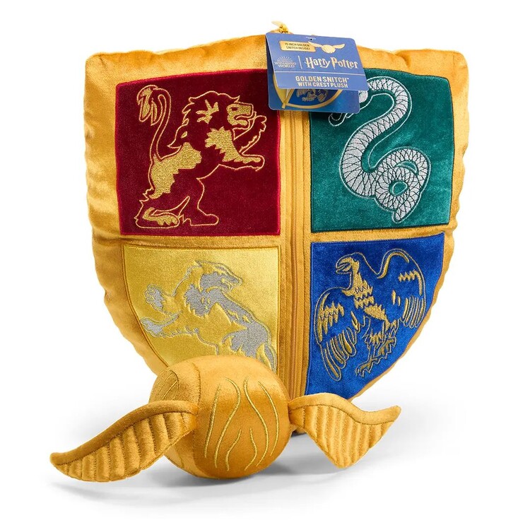 Plush toy Harry Potter - Hogwarts Crest and Golden Snitch