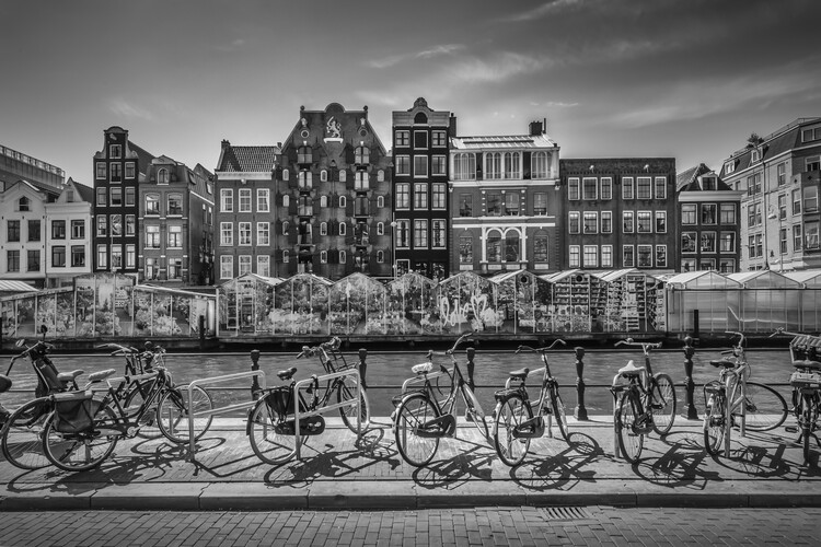 Art Print on Demand AMSTERDAM Singel With Flower Market