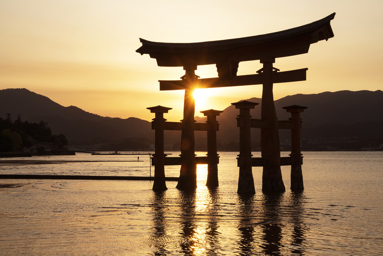 Art Print on Demand Miyajima Torii Sunset