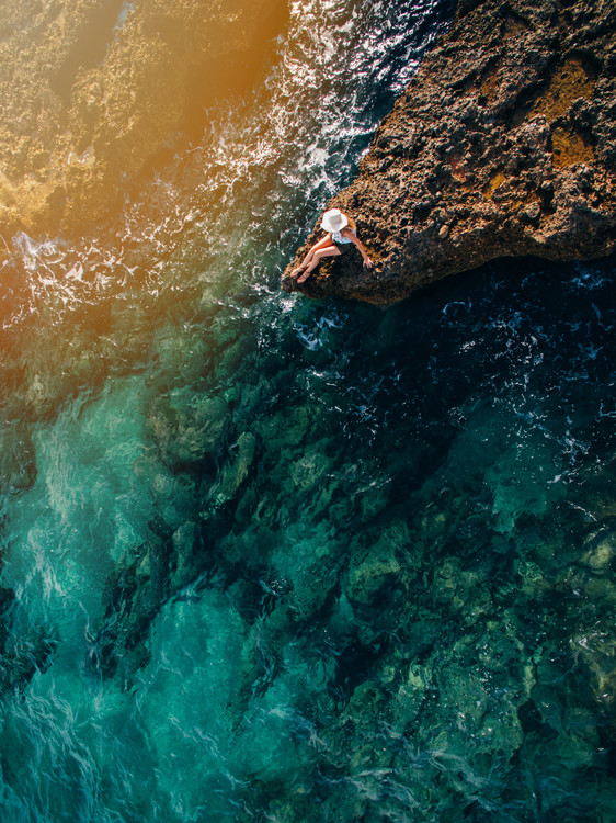 Art Print on Demand Sunset at coast