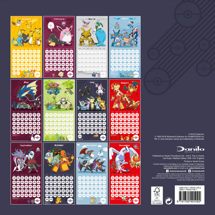 Calendar 2021 Pokemon