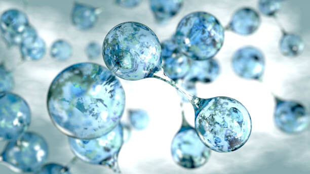 Poster 3d molecules of water concept background