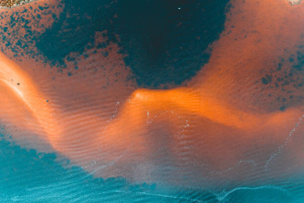 Poster Aerial view of the vibrant colours of sea