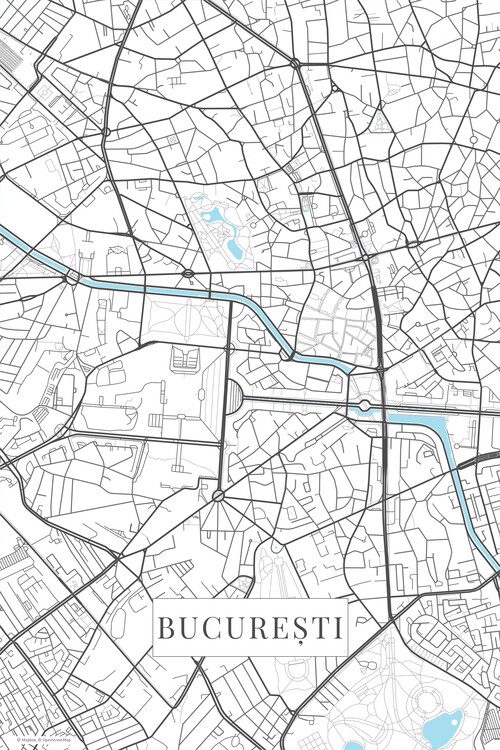 Poster Bucuresti white