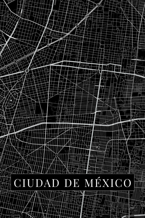 Poster Ciudad de México black