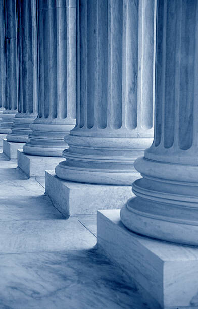 Poster Classical columns, low section (blue toned)