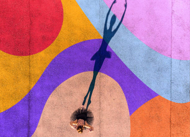 Poster Directly above view of ballerina dancing