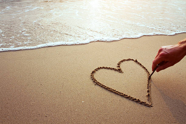 Poster heart on the beach