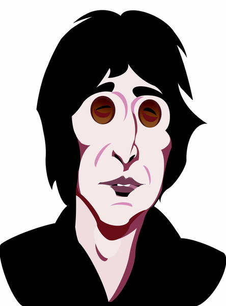 Poster John Lennon, English singer, songwriter , colour 'graphic' caricature