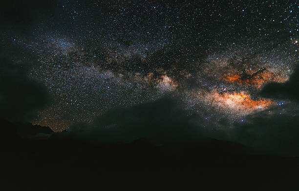 Poster Milky Way galaxy on night sky