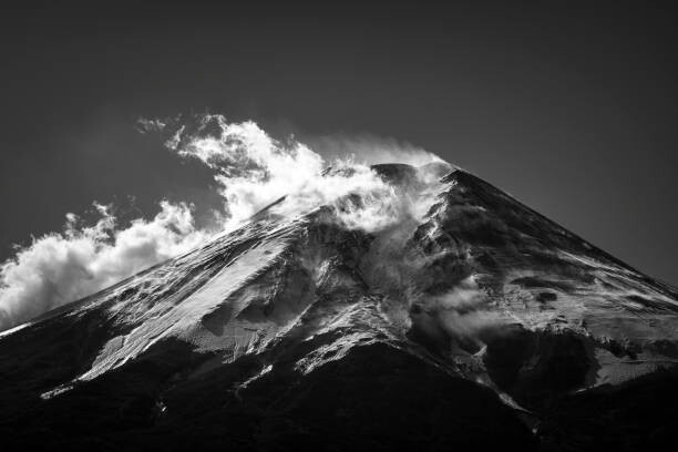 Poster Mt. Fuji in Black and White